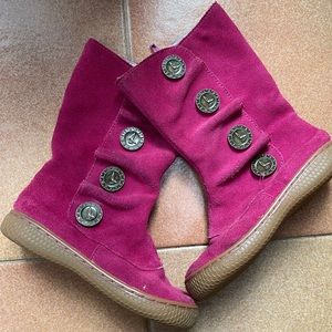 Livie & Luca pink Tiempo suede boots size 10